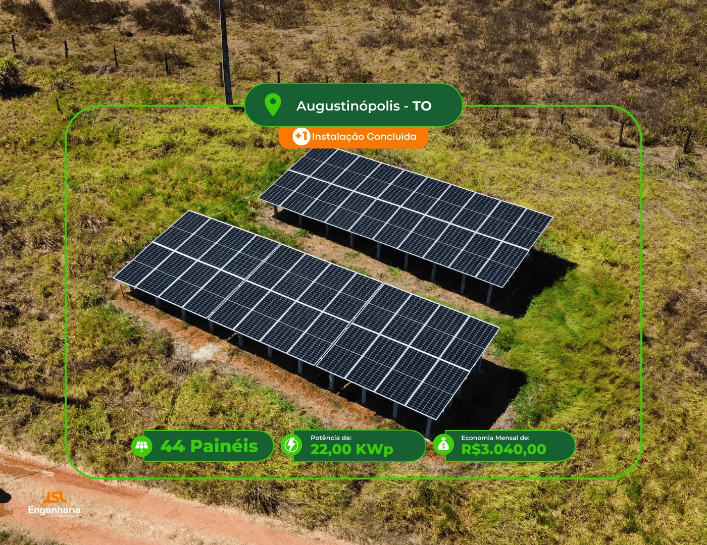 Sistema solar de Fazenda Mozaniel em Augustinópolis - TO